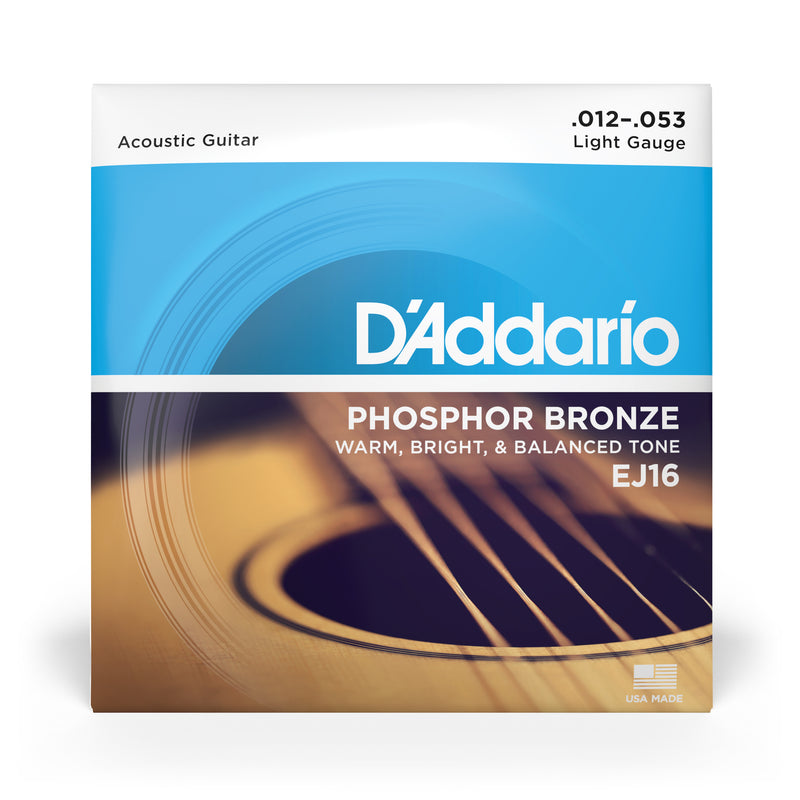 12-53
 Cuerdas para guitarra acústica de bronce fosforado, calibre fino
 EJ16