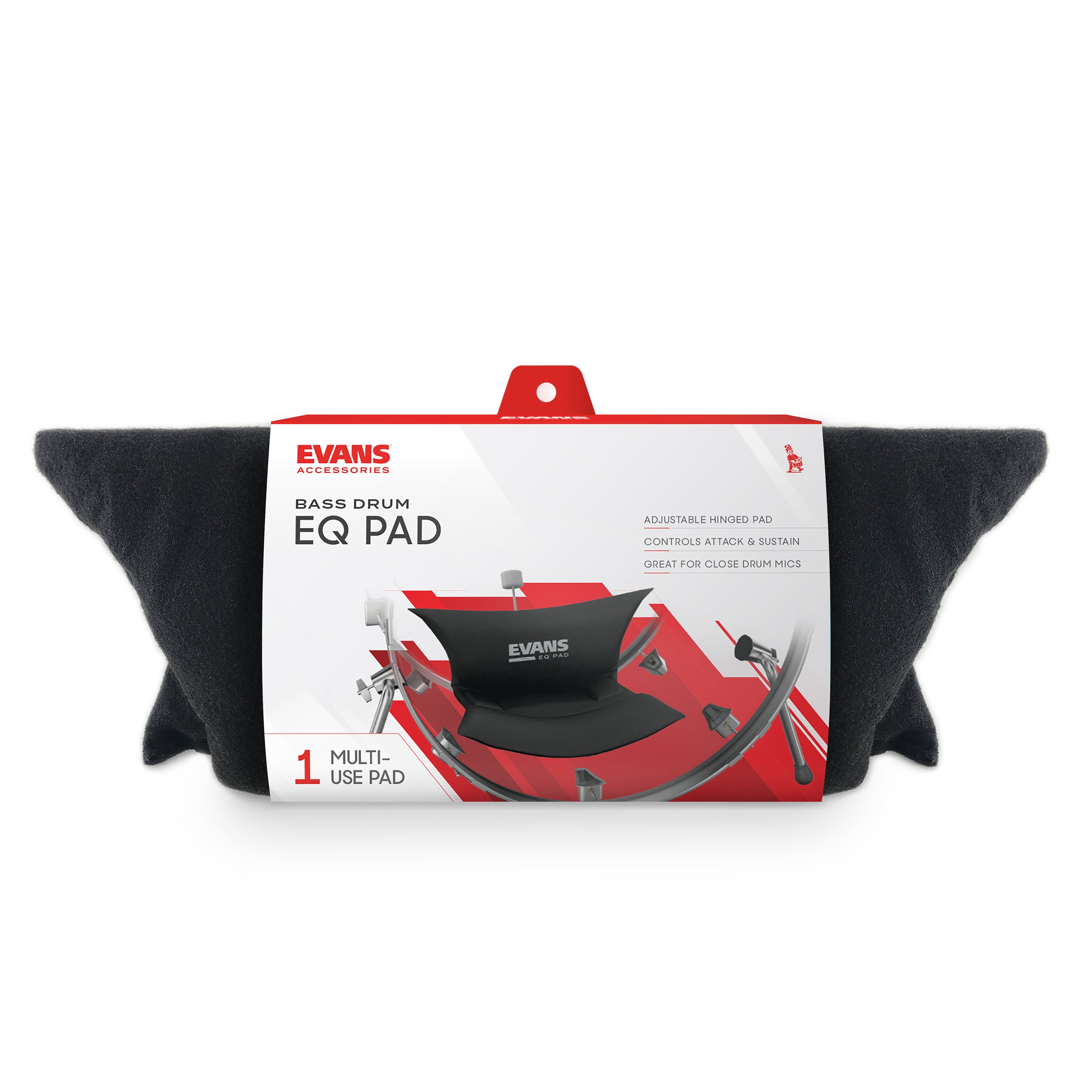 EQ Pad para bombo EQPAD - Sordina tipo almohada con sistema de sujeción por velcros.