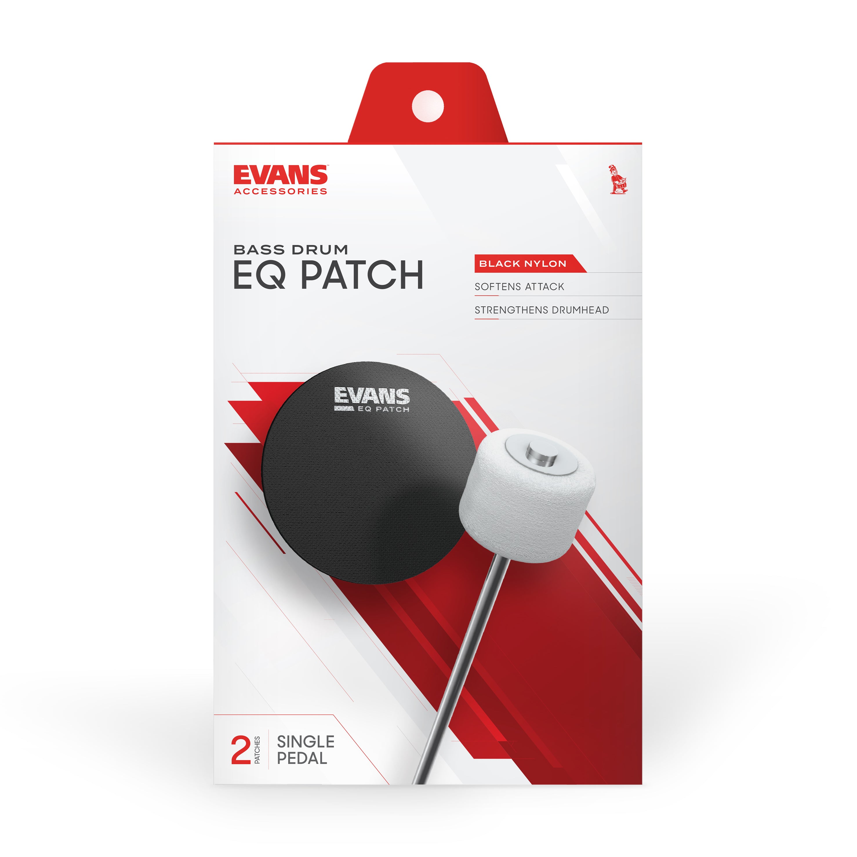 EQ Patch simple de nylon negro EQPB1 - Refuerzo para parche de bombo.