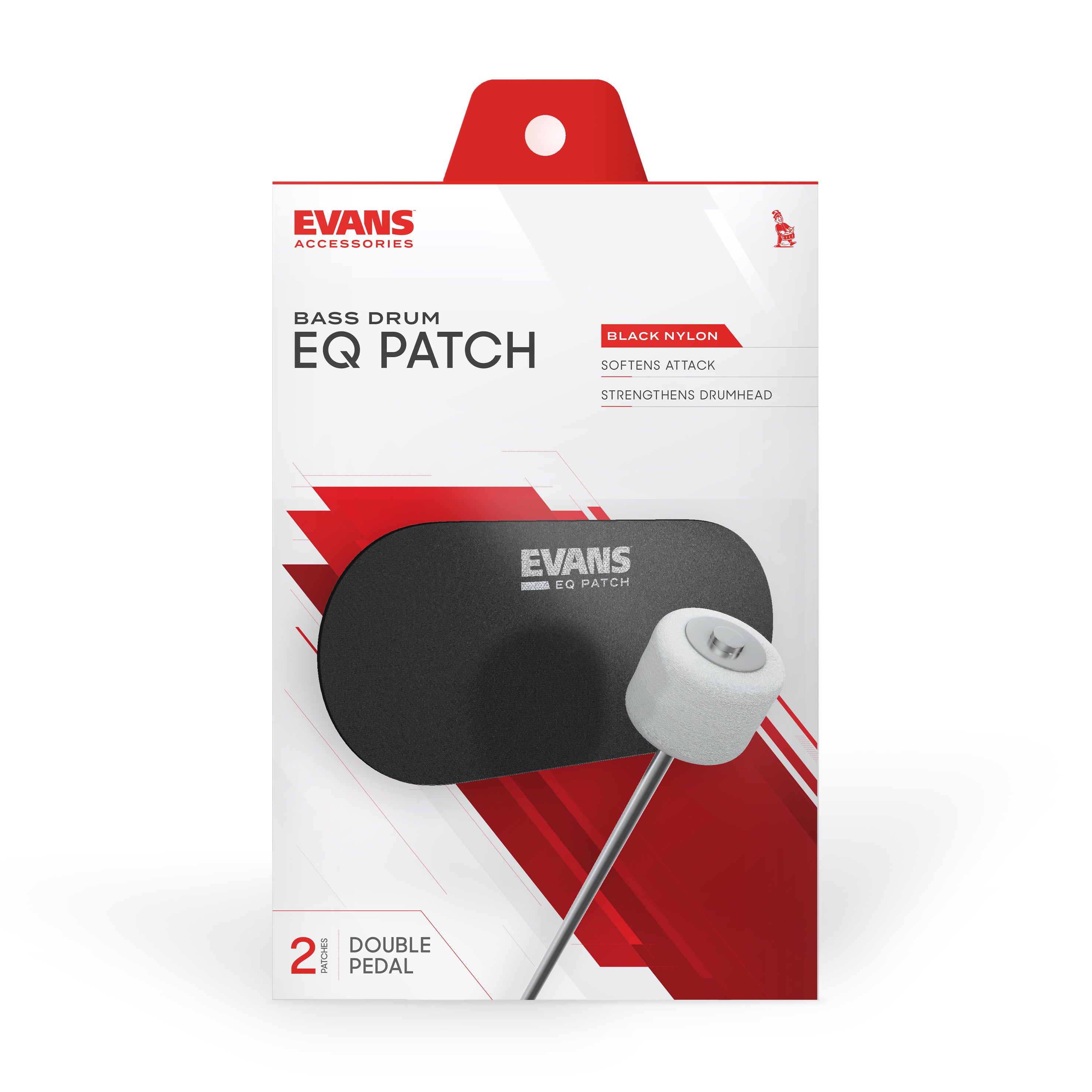 EQ Patch doble de nylon negro EQPB2 - Refuerzo para parche de bombo.
