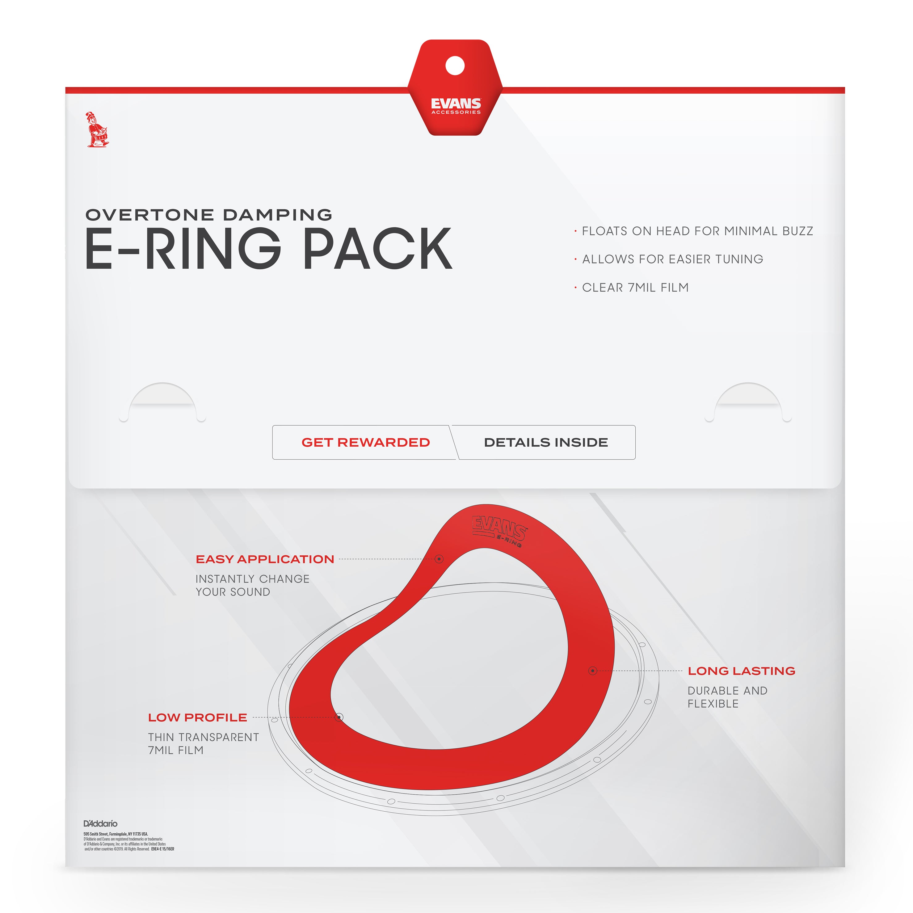 Pack de E-Rings Rock incluye 10x1 12x1.5 16x2 y 14x1.5 ER-ROCK - Paquete de sordinas tipo aro.