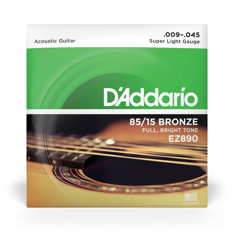 9-45
 Cuerdas Para Guitarra Acústica, Bronce 85/15
 EZ890